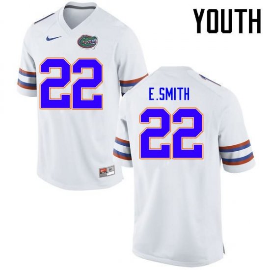 Youth Florida Gators #22 Emmitt Smith NCAA Nike White Authentic Stitched College Football Jersey LHA0862XF